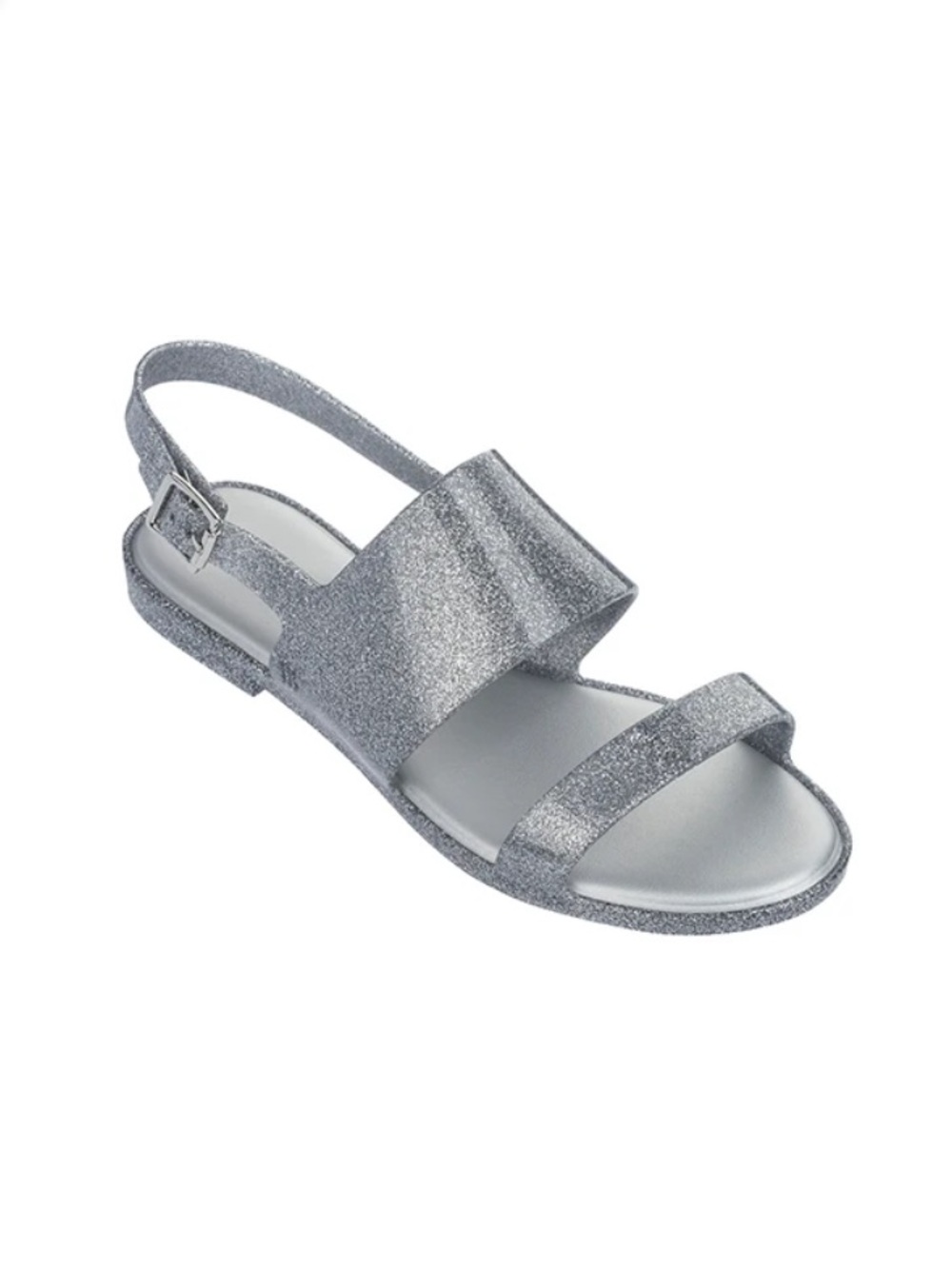 Mel dreamed by Melissa silver sparkle jelly strap sandals size 3 girls